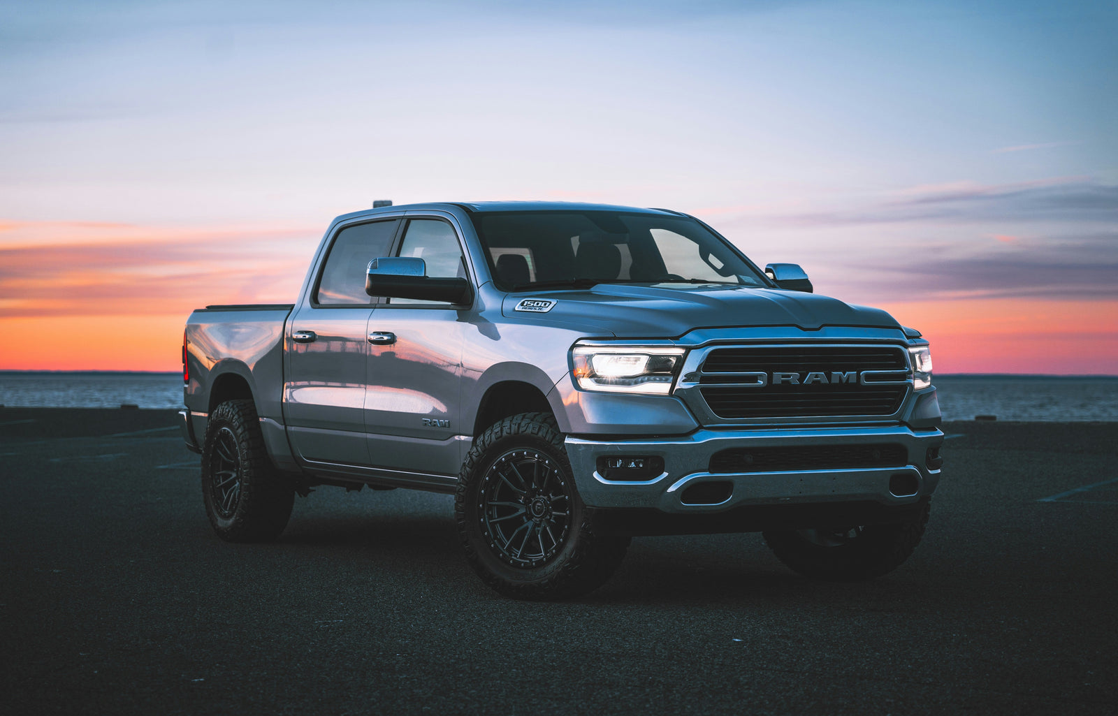 RAM 1500 at cold dawn — winter preparation for truck gear